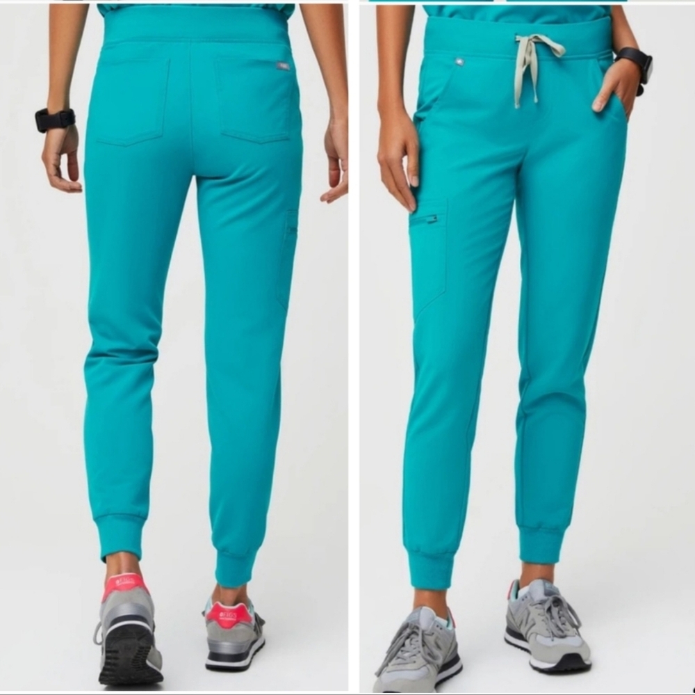 Figs zamora joggers teal scrub pants limited edition color XS